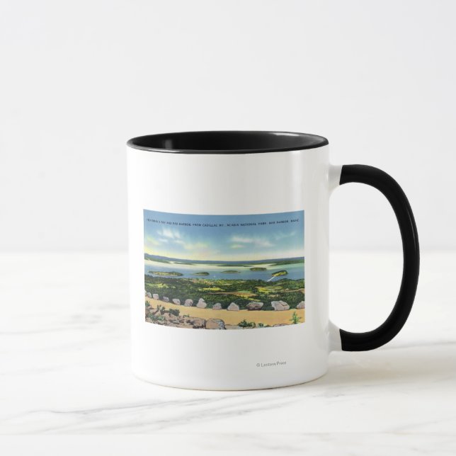 Cadillac Mt Summit View of Bar Harbour 2 Mug (Right)
