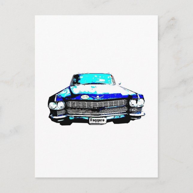 cadillac raggare car postcard (Front)