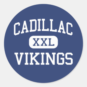 Cadillac Vikings Middle Cadillac Michigan Classic Round Sticker