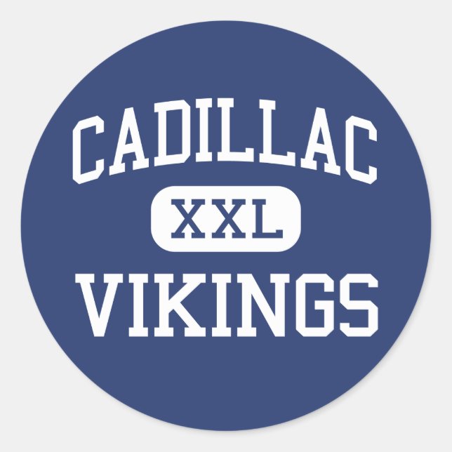Cadillac Vikings Middle Cadillac Michigan Classic Round Sticker (Front)