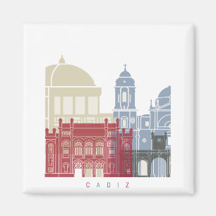 Cadiz skyline poster magnet