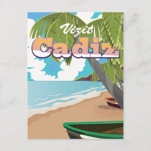 Cadiz Spain travel poster. Postcard