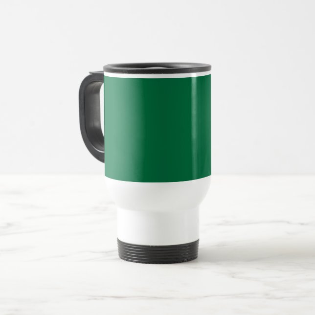 Cadmium green (solid color)  travel mug (Front Left)