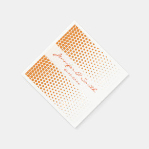 Cadmium Orange Polka Dot Modern White Napkin