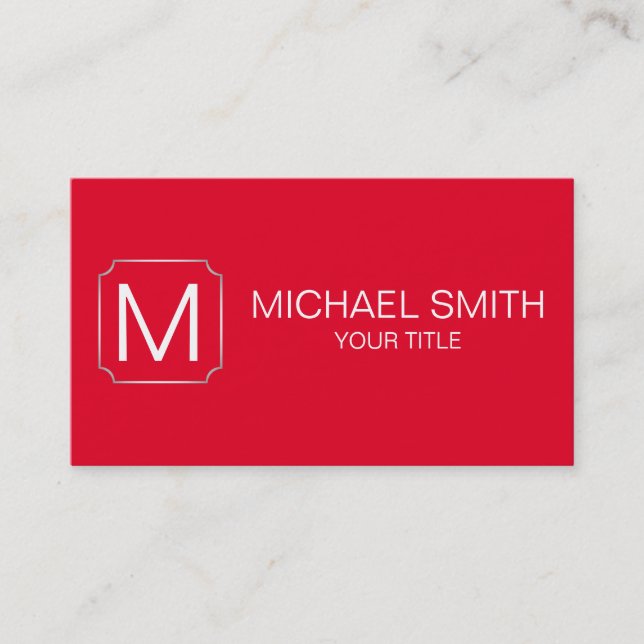 Cadmium red colour background business card (Front)
