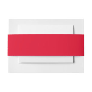 Cadmium Red Solid Colour Invitation Belly Band