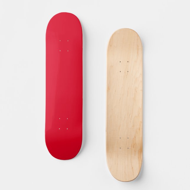 Cadmium Red Solid Colour Skateboard (Front)