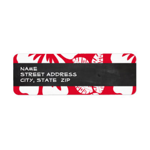 Cadmium Red Tropical Hibiscus; Chalkboard