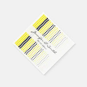 Cadmium Yellow and Black Polka Dot Napkin