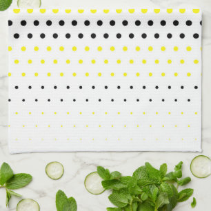 Cadmium Yellow and Black Polka Dot Tea Towel