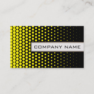 Cadmium Yellow Polka Dot Elegant Modern Black Business Card