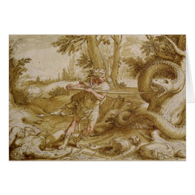 Cadmus about to attack a Dragon (Front Horizontal)
