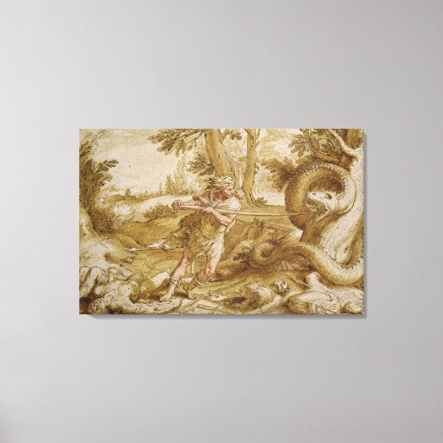 Cadmus about to attack a Dragon Canvas Print (Front)