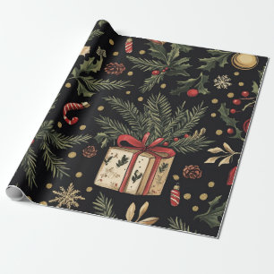 Cadopter Christmas black Wrapping Paper