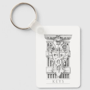 CADUCEUS Aluminium Rectangle Keychain