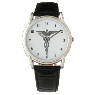 Caduceus Black Numbers Watch