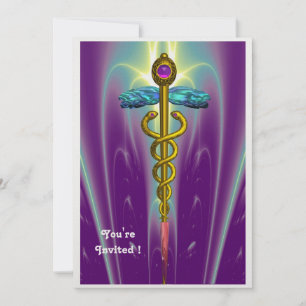 CADUCEUS blue pink violet purple amethyst ice Invitation
