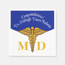 Caduceus Blue & White Medical School Graduation