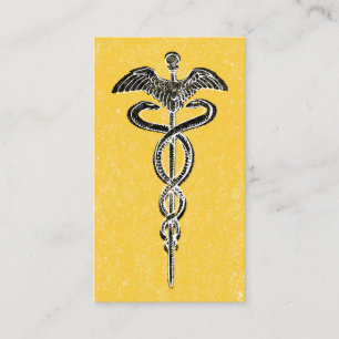 Caduceus Business Cards - Nurse Medical Yellow