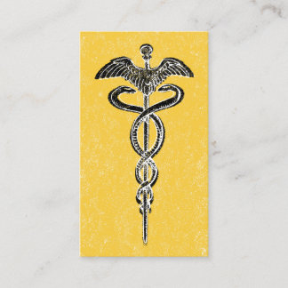 Caduceus Business Cards - Nurse Medical Yellow