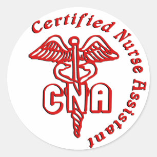 CADUCEUS CNA CERTIFIED NURSE ASSISTANT CLASSIC ROUND STICKER