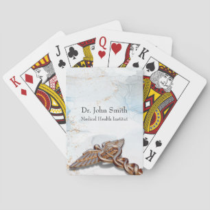 Caduceus Copper Rose Medical Gold Luxury Marble Playing Cards
