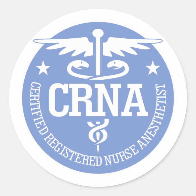 Caduceus CRNA gift ideas Classic Round Sticker (Front)