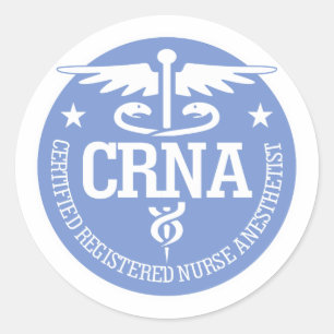 Caduceus CRNA gift ideas Classic Round Sticker