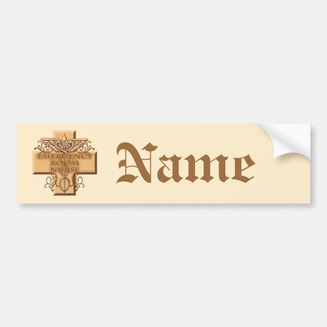 Caduceus Cross ER Nurse Bumper Sticker (Front)