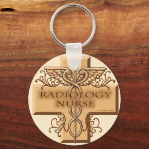 Caduceus cross Radiology Nurse Key Ring