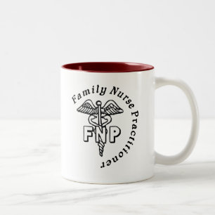CADUCEUS FNP FAMILY NURSE PRACTITIONER Two-Tone COFFEE MUG