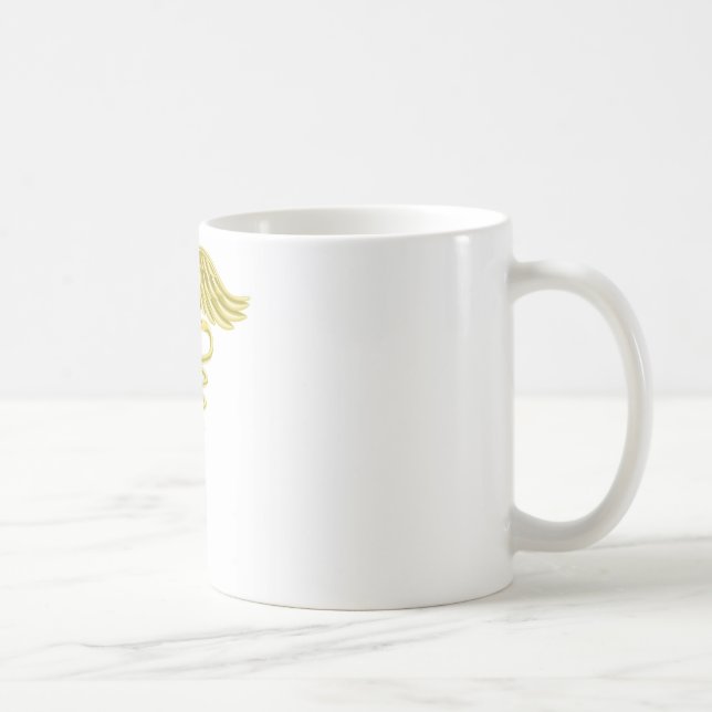 Caduceus gold medical symbol coffee mug (Right)