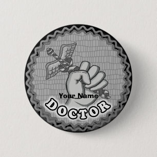 Caduceus Hand Doctor custom name pin