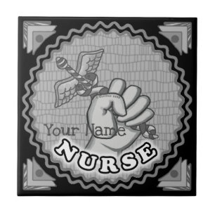 Caduceus hand nurse tile