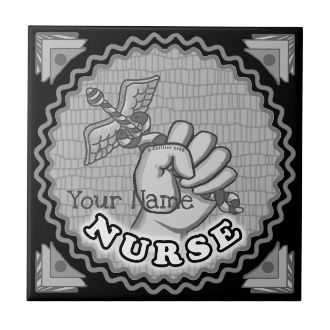Caduceus hand nurse  tile (Front)