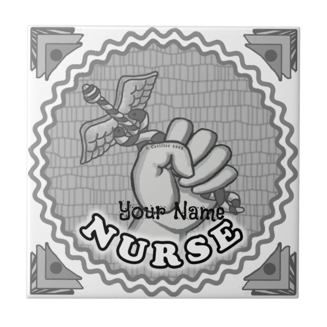 Caduceus hand nurse  tile (Front)
