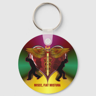 Caduceus Heart V-1, MISCE, FIAT MISTURA Key Ring