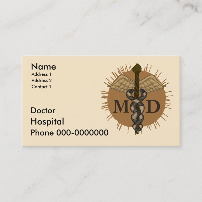 Caduceus M.D. Doctor Appointment Card (Front)