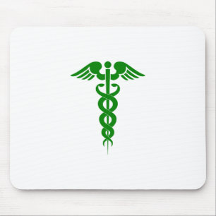 Caduceus Medical Symbol Green Mouse Mat