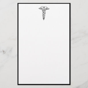 Caduceus Medical Symbol Stationery