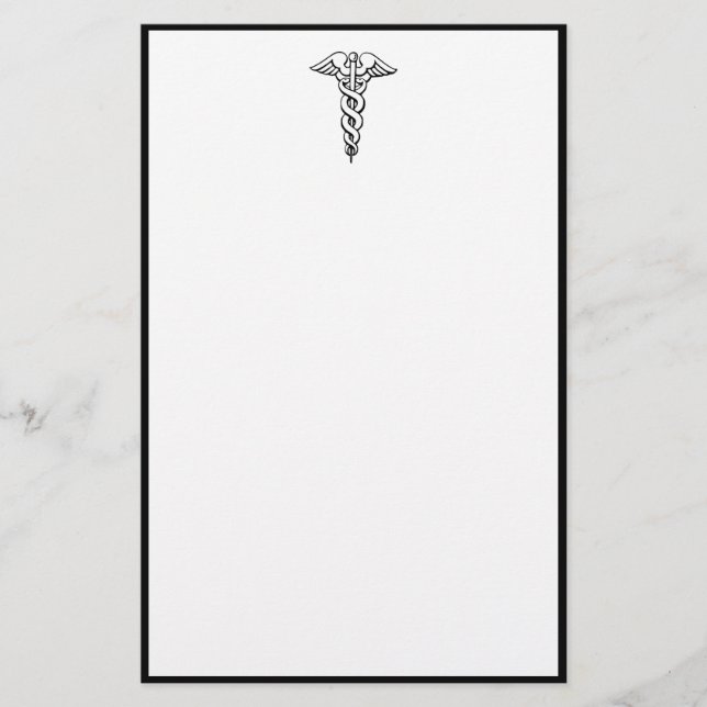 Caduceus Medical Symbol Stationery (Front)