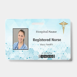 Caduceus  Molecule Medical Photo ID Badge