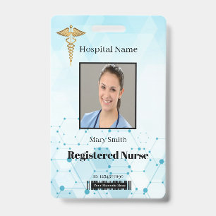 Caduceus Molecule Medical Vertical Photo ID Badge