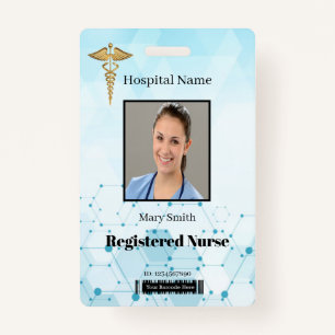 Caduceus Molecule Medical Vertical Photo ID ID Badge