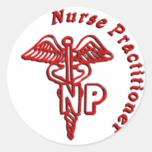 CADUCEUS NP LOGO NURSE PRACTITIONER CLASSIC ROUND STICKER