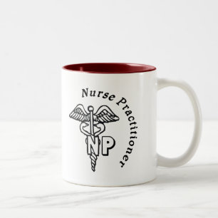 CADUCEUS NP LOGO NURSE PRACTITIONER Two-Tone COFFEE MUG