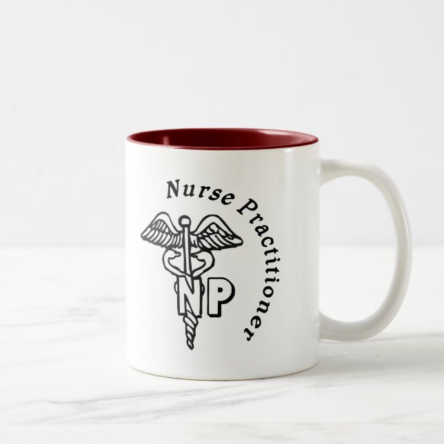 CADUCEUS NP LOGO NURSE PRACTITIONER Two-Tone COFFEE MUG (Right)