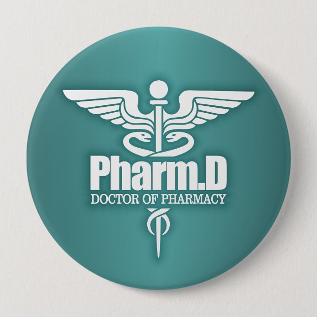 Caduceus PharmD 3 10 Cm Round Badge (Front)