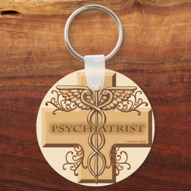Caduceus  Psychiatrist Keychain (Front)