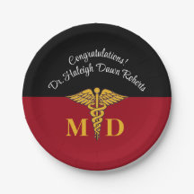 Caduceus Red & Black Medical School Graduation